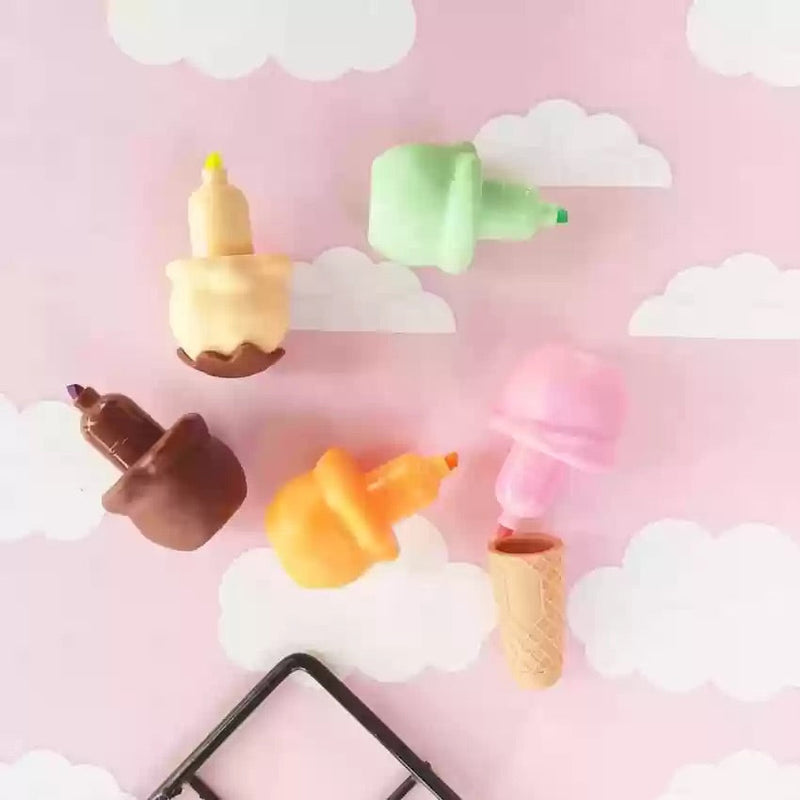 Shweet: Ice Cream-Themed Stackable Highlighter Set â€“ Fun & Colorful Mini Markers for Kids, DIY & Art Projects