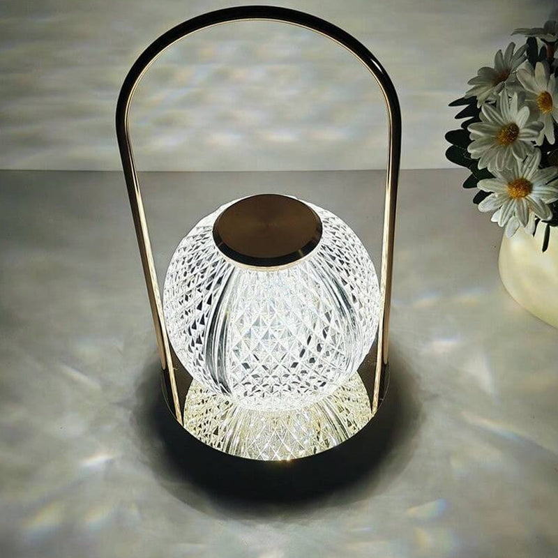 CrystalGlow: Rechargeable LED Table Lamp