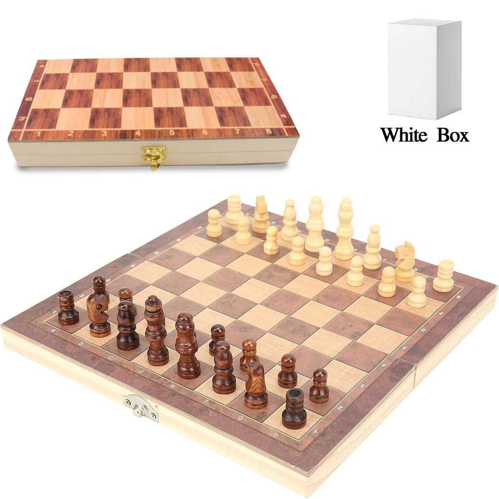 GoChess: Foldable Wooden Chess Board Set with Magnetic Pieces, Built-in Storage & Extra Queens (30 Ã— 30 cm)