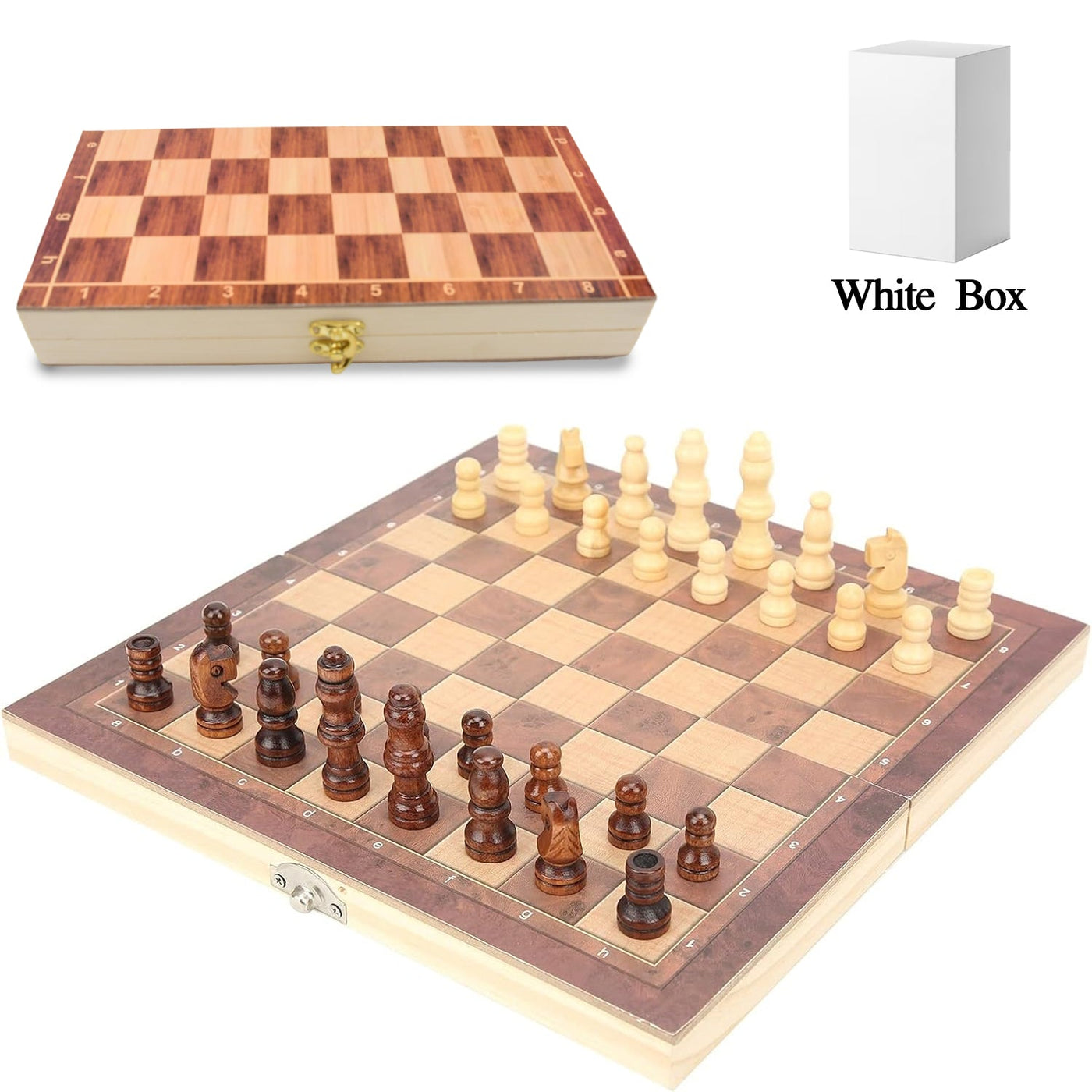 GoChess: Foldable Wooden Chess Board Set with Magnetic Pieces, Built-in Storage & Extra Queens (30 Ã— 30 cm)