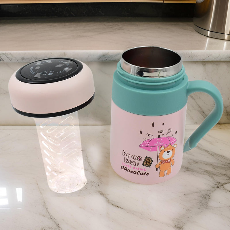 CuteSip: Smart LED Vacuum Bottle (600ml) â€“ Cute Bear Design, Temperature Display & Gift-Ready Packaging