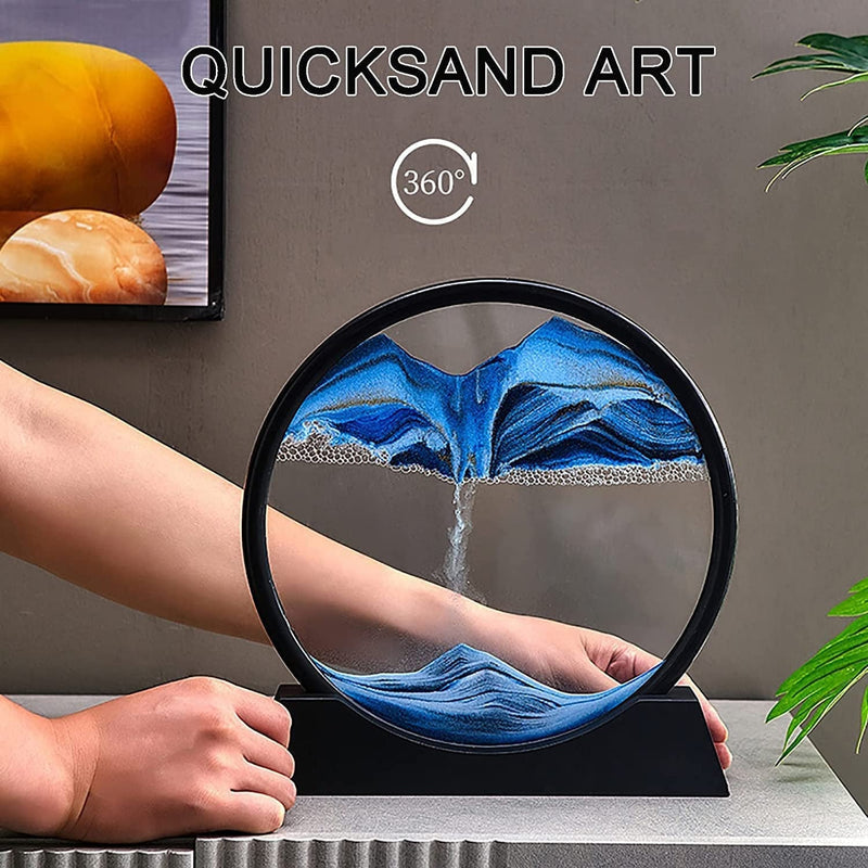 SandFlow: 3D Moving Sand Art Picture with Liquid Glass Landscape for Home & Office Desk DÃ©cor
