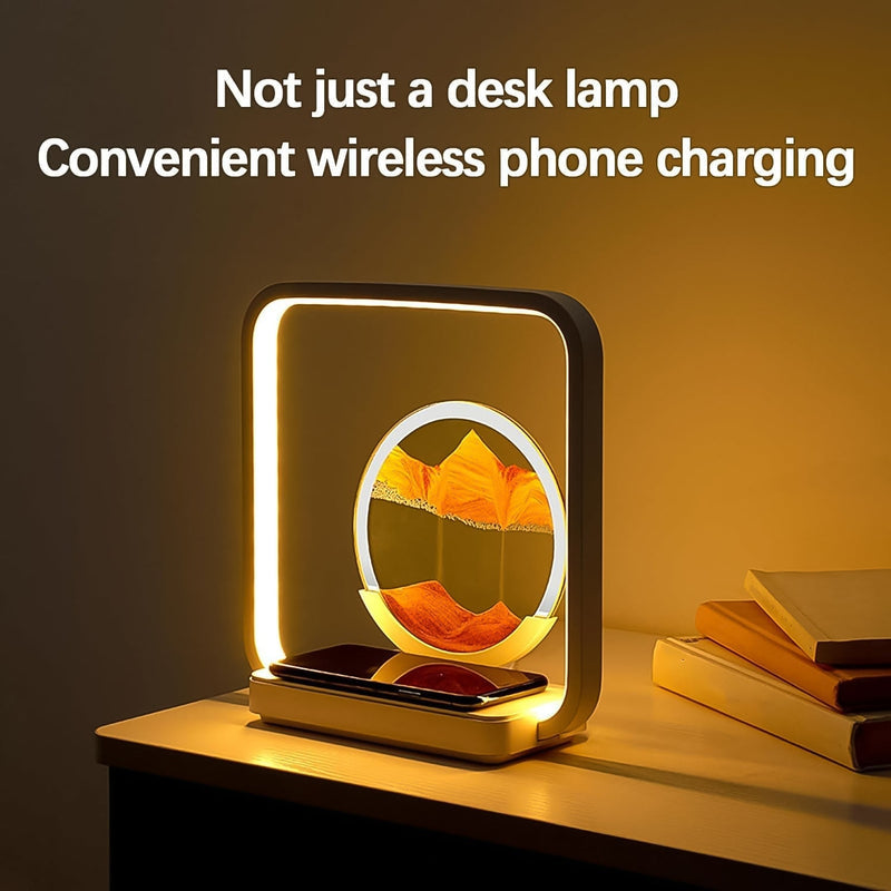 SandX: 3D Quicksand LED Lamp with Wireless Charging & Liquid Motion Art for Relaxing Desk & Bedroom DÃ©cor