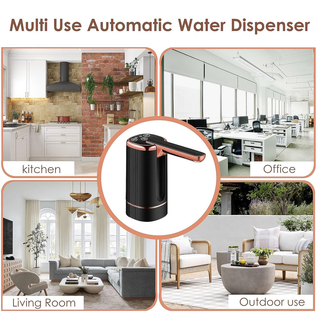 Aquno: USB Rechargeable Automatic Water Dispenser â€“ 1-Touch Pump for 20L Bottles with Timer Function, 1200mAh Battery & Easy Operation for Home, Office & Travel