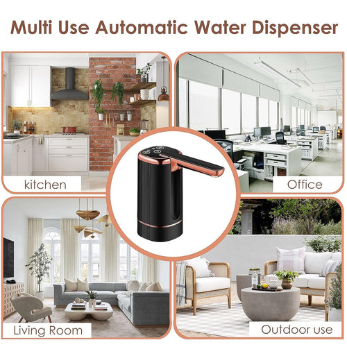 Aquno: USB Rechargeable Automatic Water Dispenser â€“ 1-Touch Pump for 20L Bottles with Timer Function, 1200mAh Battery & Easy Operation for Home, Office & Travel