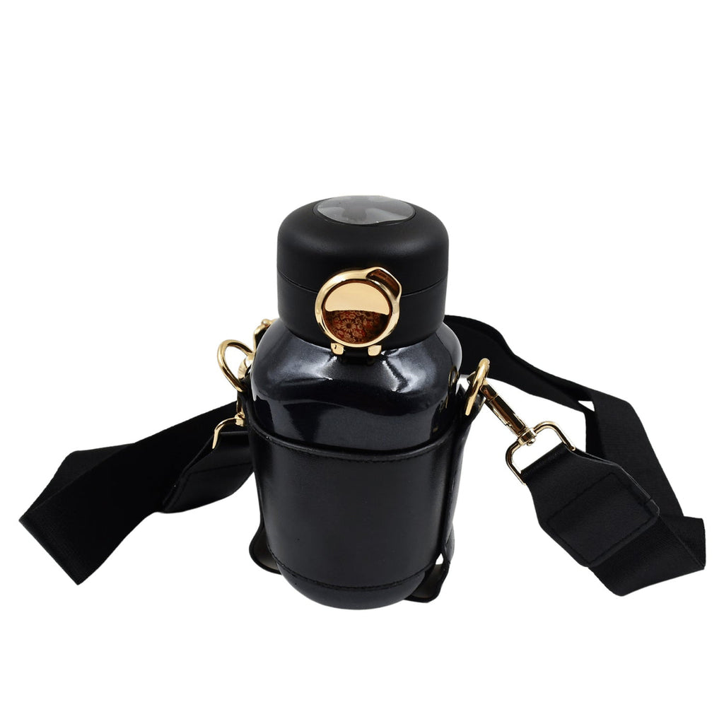 FashionCup: LED Temperature Display Thermos Bottle with Strap, Vacuum Insulated for Hot & Cold Drinks
