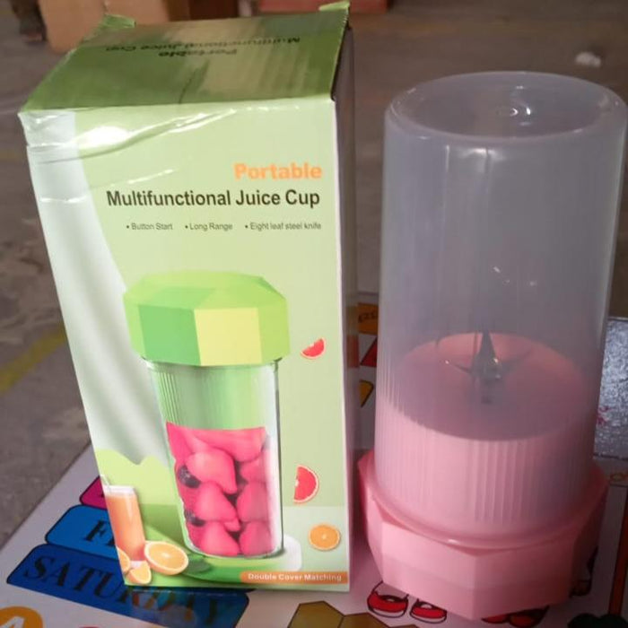 JuiceMate: USB-C Rechargeable 6-Blade Portable Juicer & Blender for Smoothies & Ice Crushing with Built-in 400ml Jar