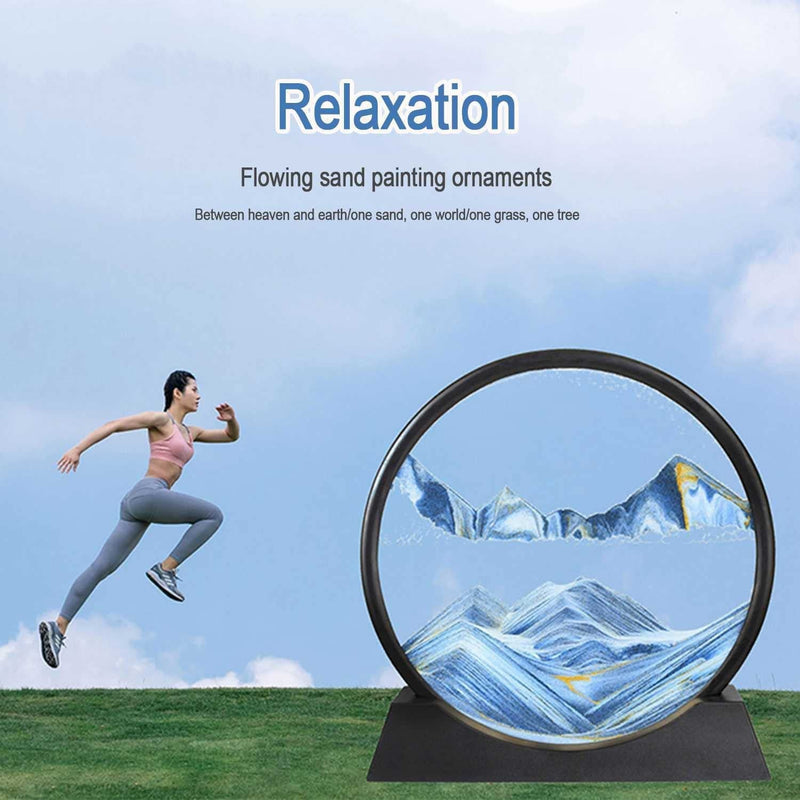 SandFlow: 3D Moving Sand Art Picture with Liquid Glass Landscape for Home & Office Desk DÃ©cor