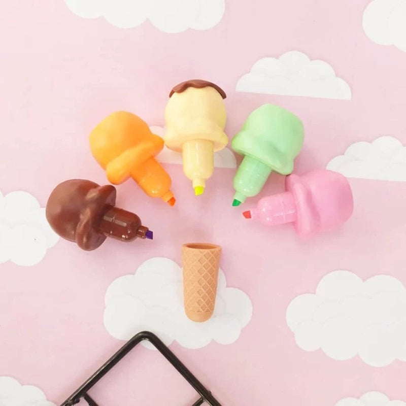 Shweet: Ice Cream-Themed Stackable Highlighter Set â€“ Fun & Colorful Mini Markers for Kids, DIY & Art Projects