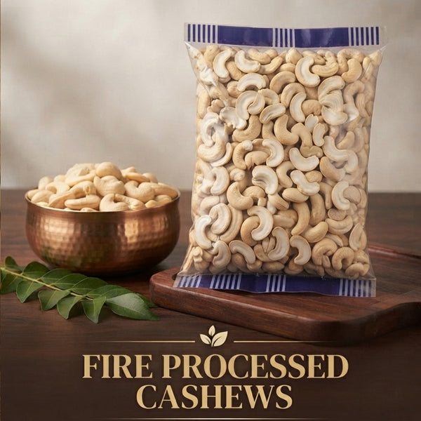 Premium Half Cashew Nuts (Kaju) | Fire Roasted | Naturally Crunchy | Fresh & Hygienically Packed