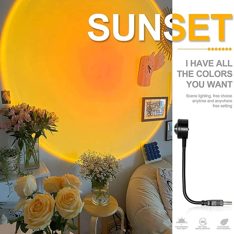 AuraMini â€“ USB-Powered Mini RGB Sunset Projection Lamp with Plug & Play 360 Adjustable Design, Soft Ambient Glow Light for Aesthetic Decor