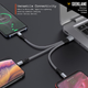 Triplex: 3-in-1 Universal Fast Charging Cable with Lightning, Type-C & Micro-USB â€“ Durable Fabric Multi Charging Cable (21 cm)