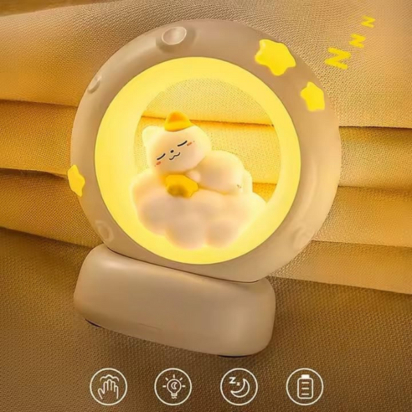 PawPop: Adorable Cat-Shaped LED Night Light â€“ USB Rechargeable Lamp with Tap Control & Adjustable Brightness for Cozy Ambiance & Gifting