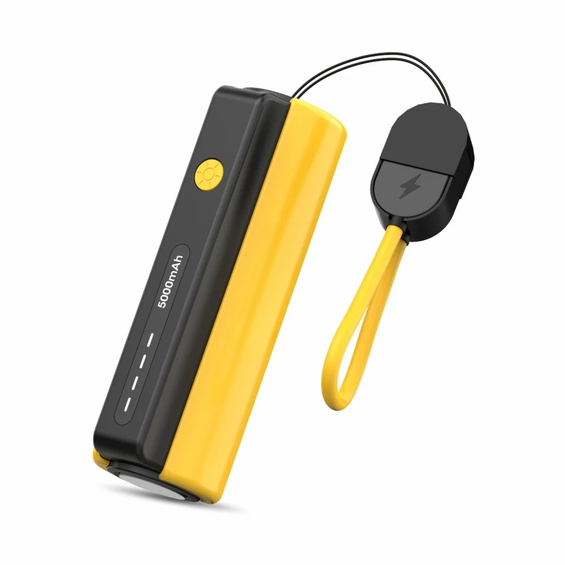 Pico: 5000mAh Mini Pocket Power Bank with Built-In Lanyard Type-C Cable, Torch & Fast Charging