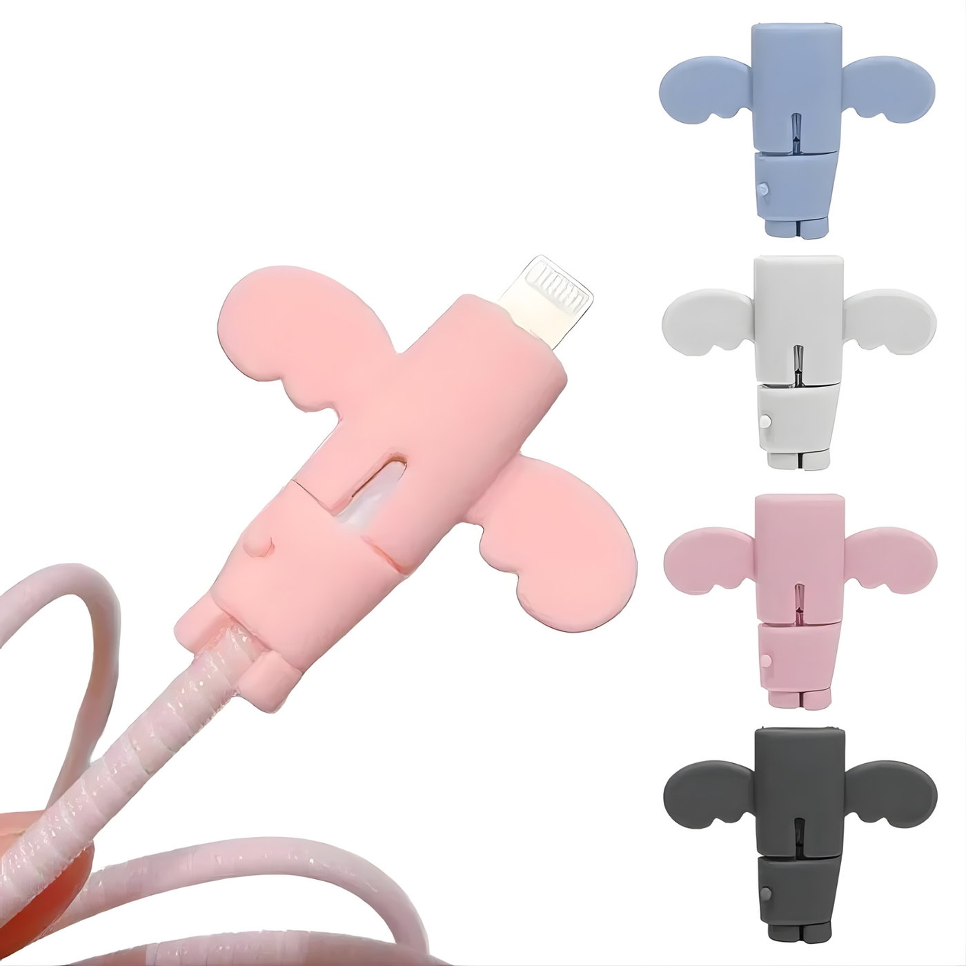 Protec: Cable Protective Sleeves, Flexible Charger Cable Protectors & Cord Savers to Prevent Bending for USB, Type-C & Lightning Cables (Pack of 5)