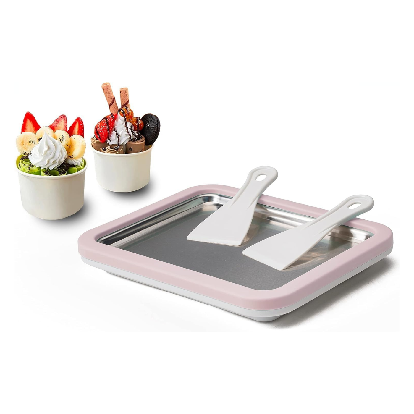 Frosto: Stainless Steel Ice Cream Roller Maker Pan for Homemade Ice Rolls, Frozen Yogurt & Gelato