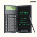 DigiFold:  2-in-1 Foldable Calculator & LCD Writing Pad â€“ 12-Digit Pocket Calculator with 6.5-Inch Screen & Stylus for Office, School & On-the-Go Use