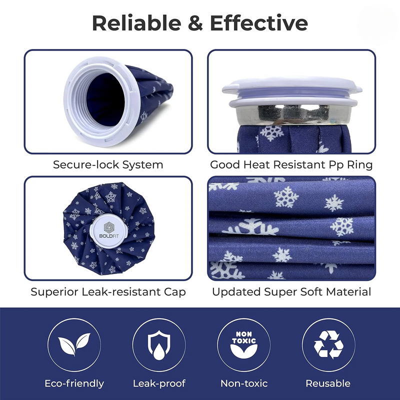 IceMate: Reusable Cold Compress Bag, 9-Inch Leak-Proof Ice Pack for Pain Relief, Swelling, Sports Injuries, Cramps & First Aid Therapy