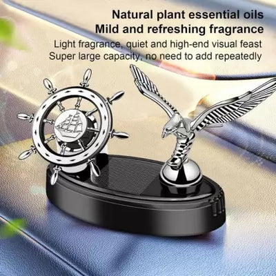Sailor: Solar-Powered Rotating Car Air Freshener with Ship Steering Wheel & Anchor Design
