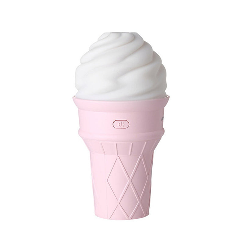 SweetMist: Ice-Cream Shaped Cool Mist Humidifier & Aroma Diffuser with LED Light & USB Power for Home & Office
