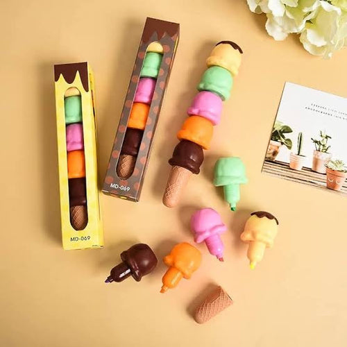 Shweet: Ice Cream-Themed Stackable Highlighter Set â€“ Fun & Colorful Mini Markers for Kids, DIY & Art Projects