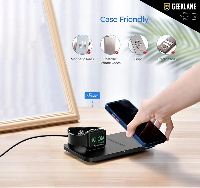 Dockit: 2-in-1 Wireless Charging Pad for iPhone & Apple Watch â€“ Nightstand Mode & Qi Compatibility with Fast Charging in a Sleek Minimal Design