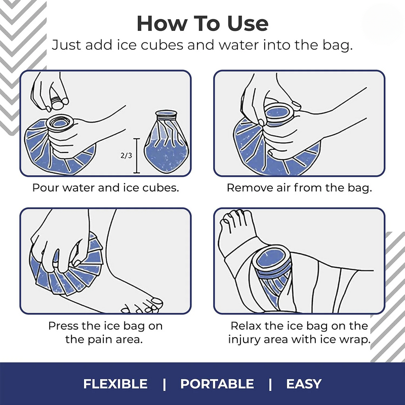 IceMate: Reusable Cold Compress Bag, 9-Inch Leak-Proof Ice Pack for Pain Relief, Swelling, Sports Injuries, Cramps & First Aid Therapy