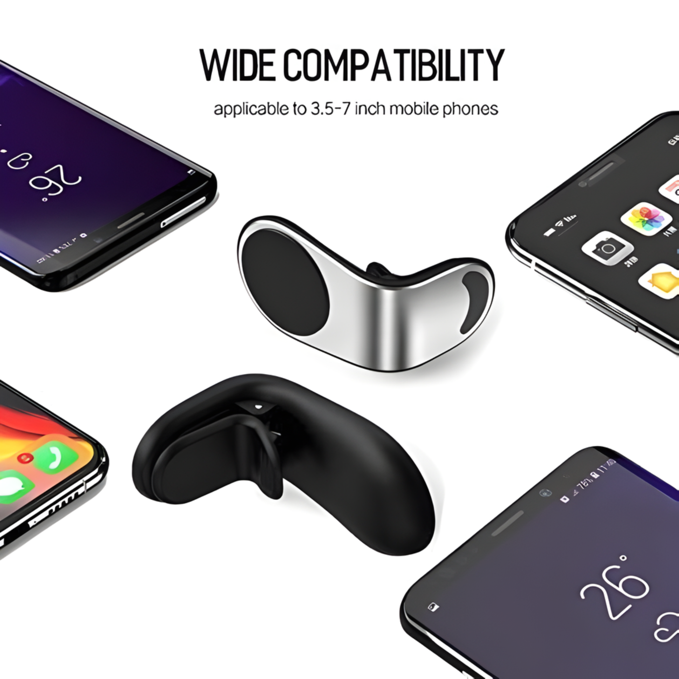 Maglo: Magnetic Universal Car Phone Mount, Strong Magnet Mobile Holder with Secure Grip & Easy Installation for All Smartphones