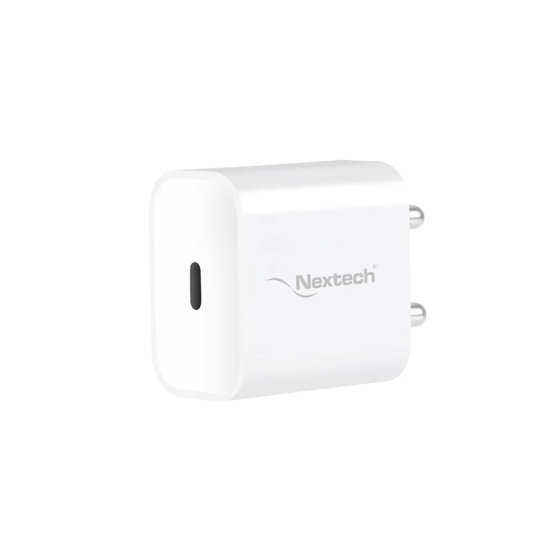 Nextech 20W PD 3.0 Type-C Charger with Type-C to Type-C 1 Meter Cable Compatible with Android & iPhone 14/13,13/12/11/X & Pro, Max Series & Other Type C Enabled Devices