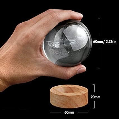 Climb: 3D LED Crystal Ball Night Lamp â€“ Engraved Holographic Light with USB & Wooden Base for Home DÃ©cor, Office & Bedroom