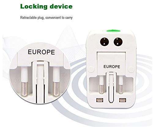 PlugGo: Universal Travel Adapter with USB, All-in-One International Plug Adapter for Charging & Appliances Compact Worldwide Adapter for Travel