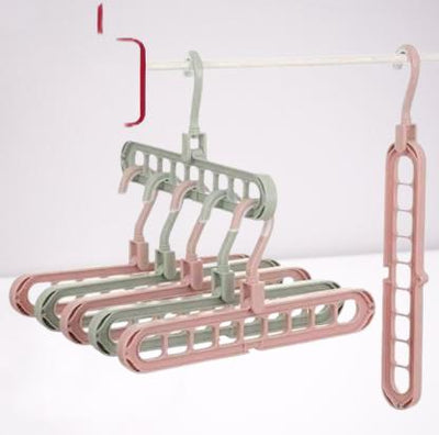 Hangaroo: 3-Pack Space-Saving Folding Hangers with 360Â° Swivel Hook & 9-Hole Anti-Skid Design for Closet Organization