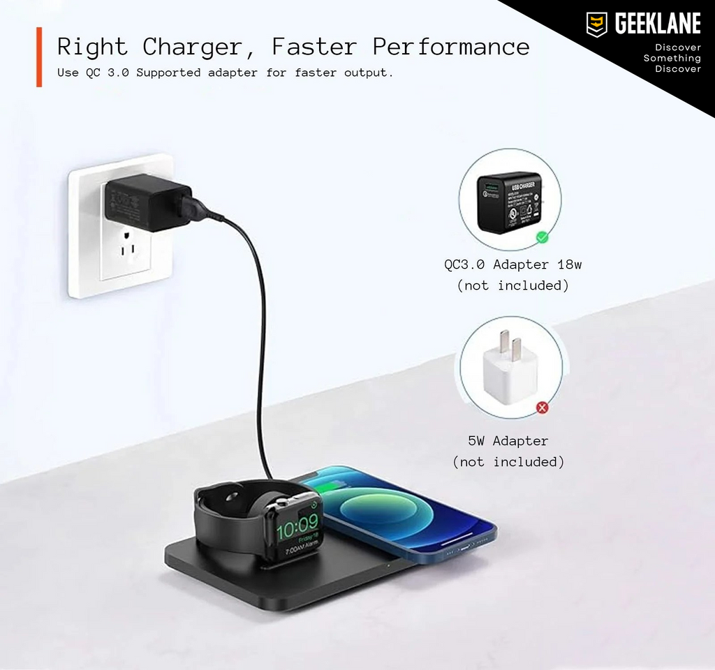 Dockit: 2-in-1 Wireless Charging Pad for iPhone & Apple Watch â€“ Nightstand Mode & Qi Compatibility with Fast Charging in a Sleek Minimal Design
