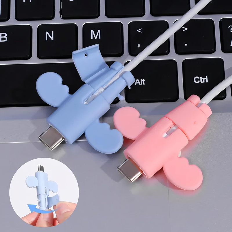 Protec: Cable Protective Sleeves, Flexible Charger Cable Protectors & Cord Savers to Prevent Bending for USB, Type-C & Lightning Cables (Pack of 5)