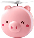Snouty: 2-in-1 USB Rechargeable Piggy Mini Fan with LED Mirror Light, Cute Handheld Makeup Mirror & Portable Cooling Fan for Daily Use & Travel