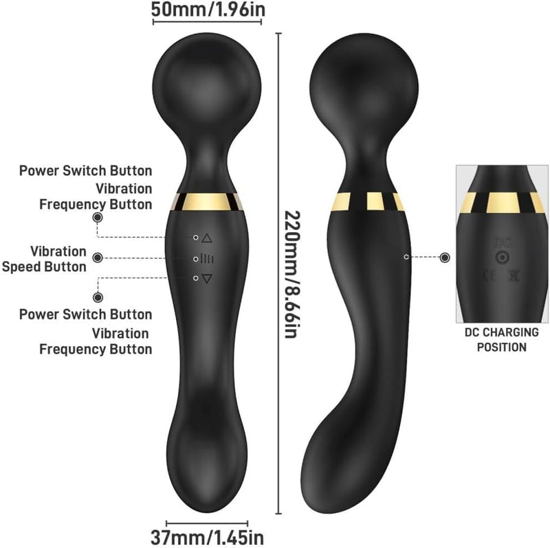 Vellura: Electric Full Body Massager Wand with Dual Heads & 10 Vibration Modes â€“ Handheld Deep Tissue Relief for Neck, Back & Shoulder Pain