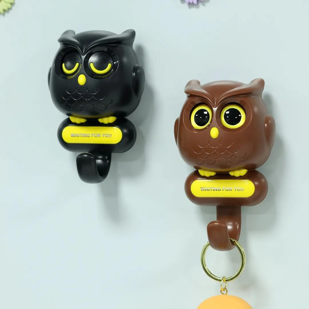 Kowl: Owl-Shaped Wall Hook with Blinking Eyes & Self-Adhesive Design for Keys, Bags & Home DÃ©cor