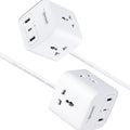 Nextech 20W Cube 20 High Speed Smart Desktop Charger with 2M Copper Cable, Type C PD Port, 2 USB Mach Port, 3 AC Power Socket, Compatible with Laptop,Smartphones,iPhones,Tablet,Power Bank(White)