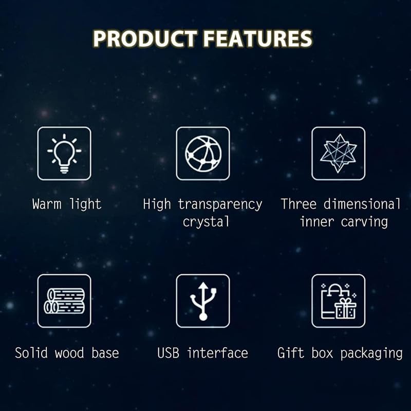 Climb: 3D LED Crystal Ball Night Lamp â€“ Engraved Holographic Light with USB & Wooden Base for Home DÃ©cor, Office & Bedroom