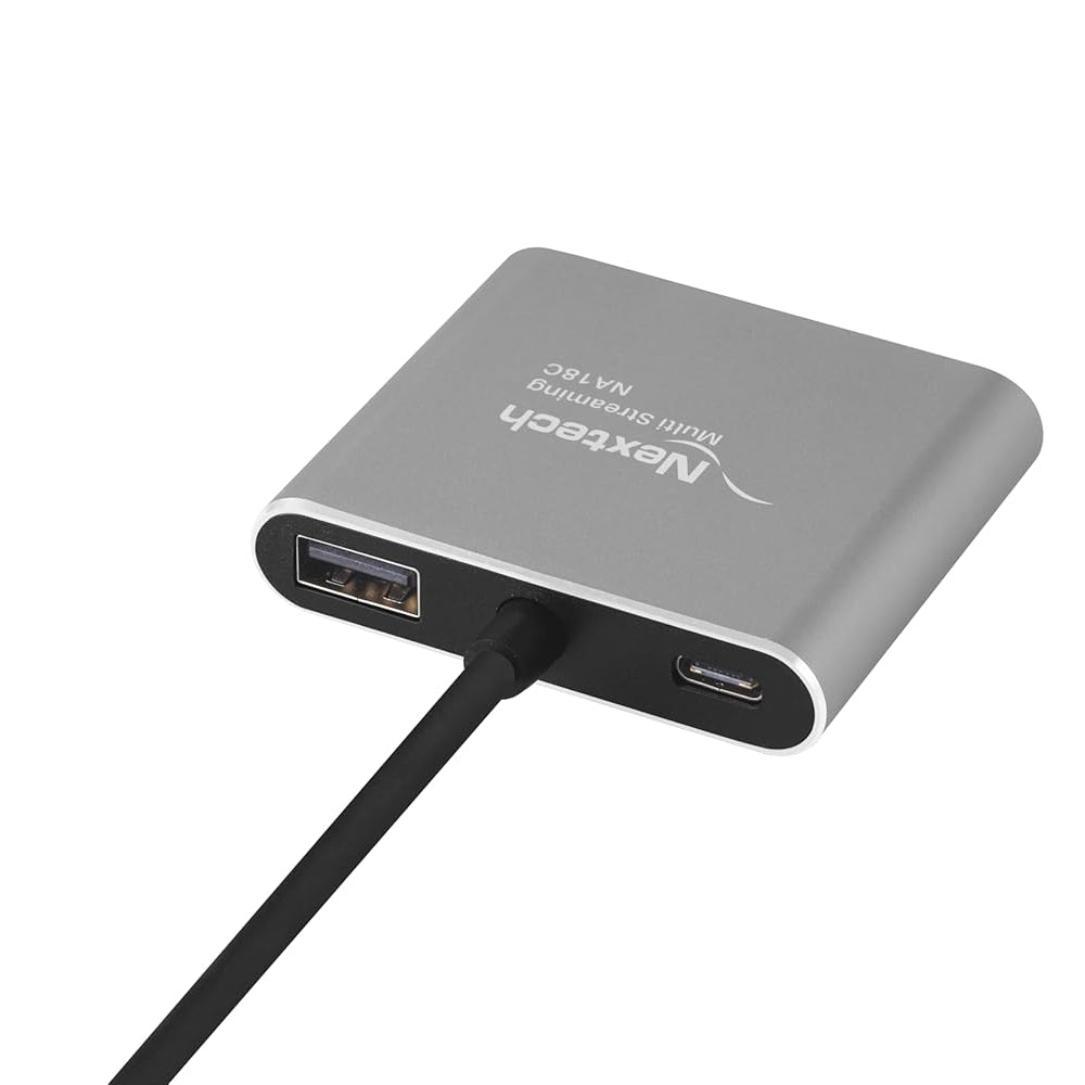 Nextech 4-in-1 USB-C to Dual HDMI Adapter â€“ Dual Display 4K@60Hz Single / 4K@30Hz Dual, MST Support (Windows), macOS Mirror Mode Supported, 100W PD Charging, USB Port â€“ Type-C Dock for macbook