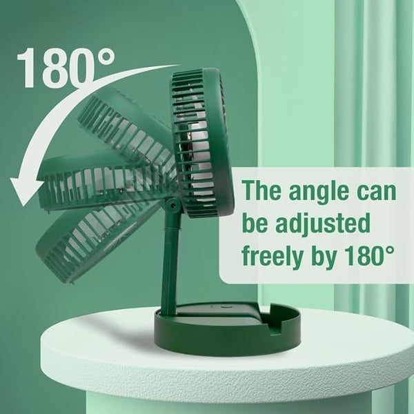 Chillie: Portable USB-C Desk Fan with 3 Speeds, Phone Holder & 2000mAh Rechargeable â€“ Compact Folding Design with Adjustable Height for Home, Office & Travel