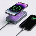 Nextech MagNxt | 10,000mAh Wireless Rapid Charge | Type-C PD | 22.5W Output | Compact, Sleek | 15W Magnetic Charging | LED Indicator | Compatible with iPhone 12 & Qi | Space Grey