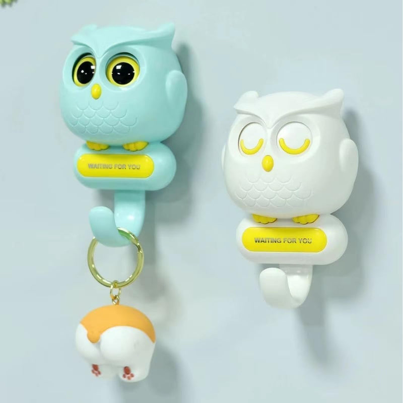 Kowl: Owl-Shaped Wall Hook with Blinking Eyes & Self-Adhesive Design for Keys, Bags & Home DÃ©cor