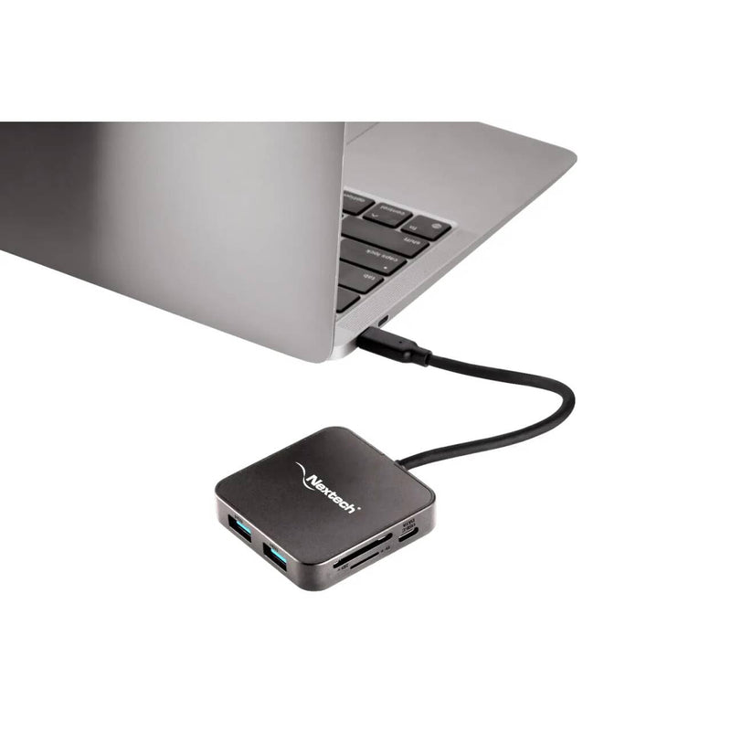 Nextech 7 in 1 USB-C Dock with 4K @30Hz HDMI, 2*USB 3.0, 1*100W Type-C PD, Type-C for Data Transfer upto 5 GBPS, TF/Micro SD Card Reader compatiable for Mac OS, Windows & All Type C Port Devices