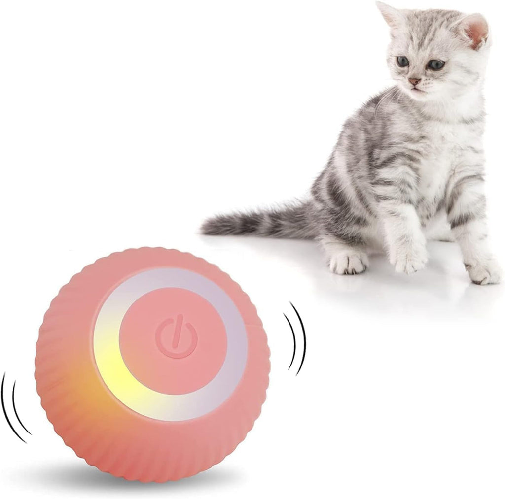 Pounce: Interactive LED Cat Toy Ball with 360Â° Rotating Motion, Smart Obstacle Avoidance & Rechargeable Design