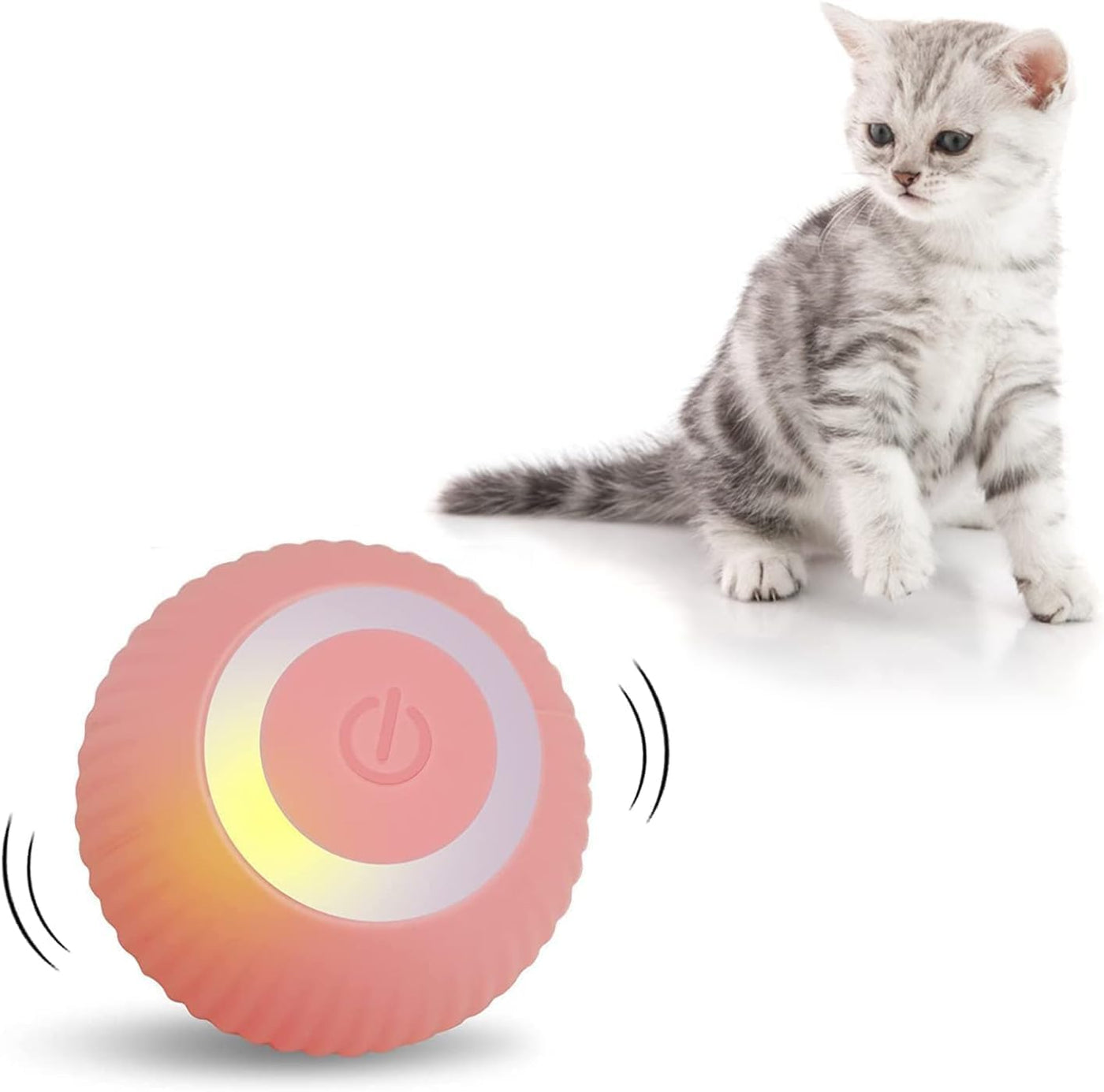 Pounce: Interactive LED Cat Toy Ball with 360Â° Rotating Motion, Smart Obstacle Avoidance & Rechargeable Design