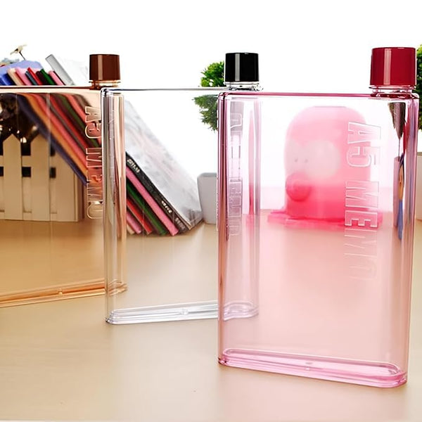 SlimSip: Ultra-Slim A5 Memo Bottle (420ml) â€“ BPA-Free Flat Water Bottle for Easy Carry in Bags & Backpacks