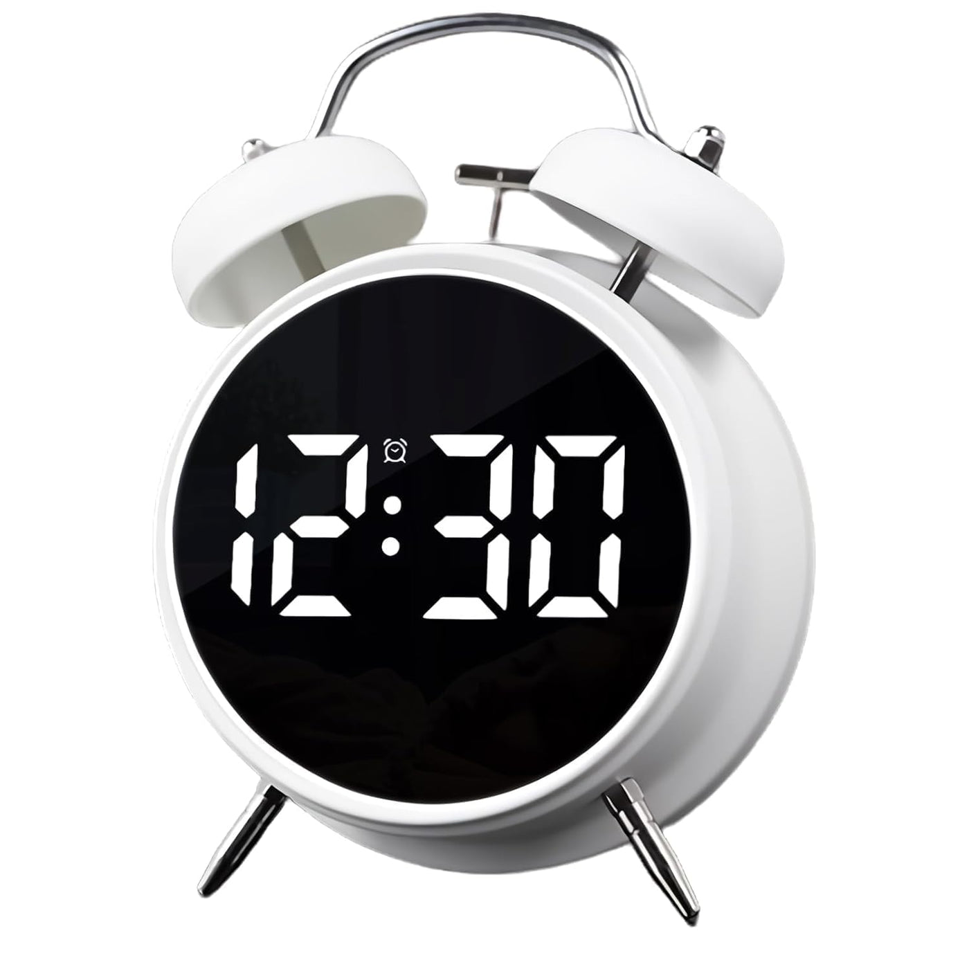 Wakee: Retro LED Alarm Clock with Twin Bells â€“ Extra Loud Battery-Powered Clock for Heavy Sleepers, Stylish Wake-Ups & Desk or Bedroom Decor