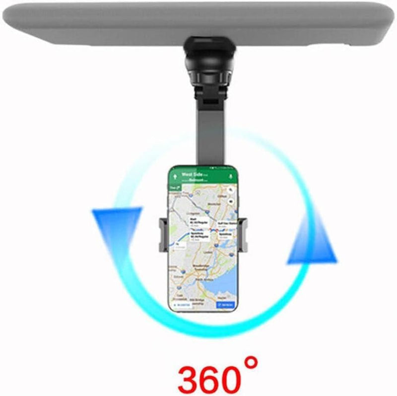 MultiHold: Rotatable & Retractable Car Phone Holder with 1080Â° Adjustable Clip for Dashboard & Sun Visor