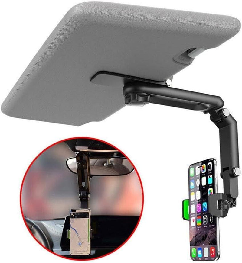 MultiHold: Rotatable & Retractable Car Phone Holder with 1080Â° Adjustable Clip for Dashboard & Sun Visor
